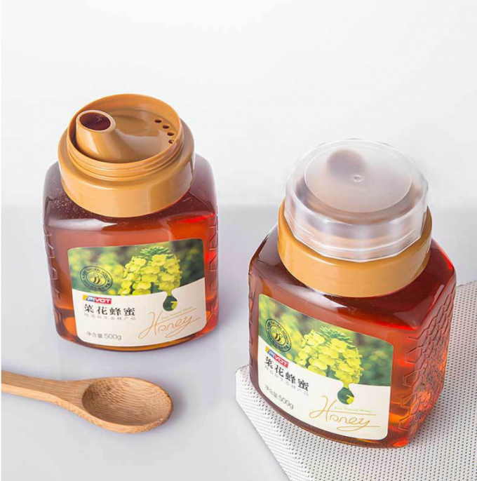 500 جرام 700 جرام زجاجات مشروبات بلاستيكية عسل قابلة لإعادة الاستخدام برطمانات بلاستيكية قابلة للعصر 0