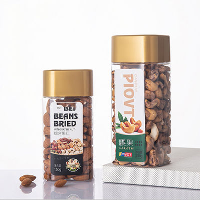 2.4in مربعة تخزين بلاستيكية شفافة الجرار 250 جرام الفاكهة الجافة الترفيه الغذاء الرطوبة برهان