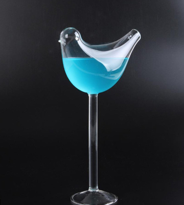 Unique Transparent Bird Shape Juice Beverage Cocktail Glass Bottle 201-300ml For Bar Store