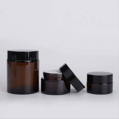 5g 10g 15g 20g 30g 50g 100g Black Clear Amber Purple Glass Cream Jar With Plastic Cap