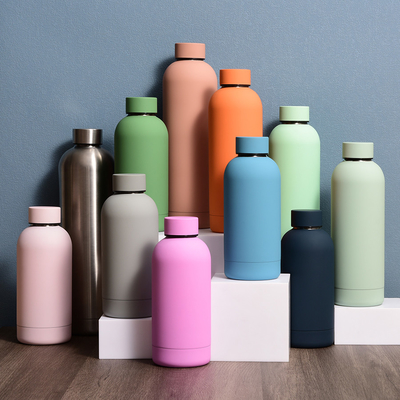 Travel Stainless Steel Double Wall Insulated Vacuum Bottle With Cap Water Bottles