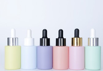 Frosted Pink Glass Cosmetic Serum Dropper Bottle 1oz Eco Friendly