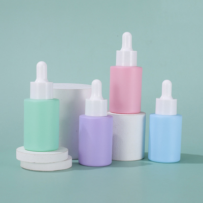 Frosted Pink Glass Cosmetic Serum Dropper Bottle 1oz Eco Friendly
