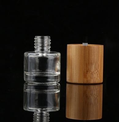 High Quality Nail Polish Bottle Bamboo Cap Glass Cosmetic Containers