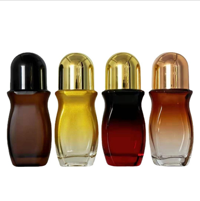 H6.85in D2.68in Glass Cosmetic Containers Round Octagonal Perfume Roller Bottles