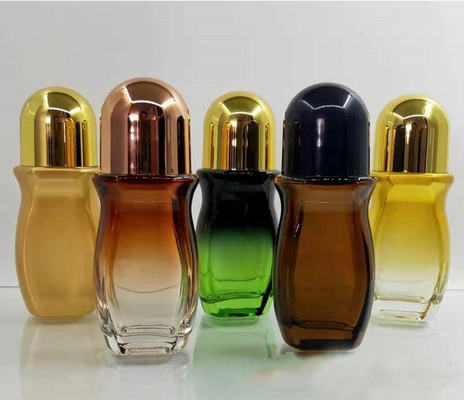 H6.85in D2.68in Glass Cosmetic Containers Round Octagonal Perfume Roller Bottles
