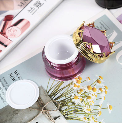 Recyclable Empty Eyeshadow Plastic Cosmetic Containers 15g Acrylic Crown Jar