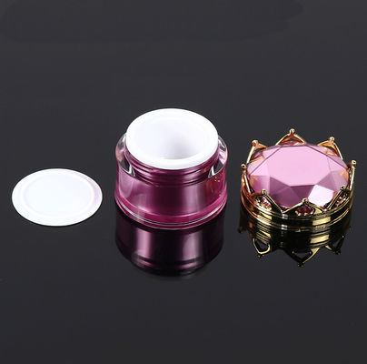 Recyclable Empty Eyeshadow Plastic Cosmetic Containers 15g Acrylic Crown Jar