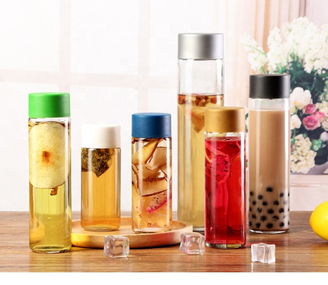 ISO9001 10.5oz To 26.5oz Crystal Glass Bottles Clear For Juice Beverage Cold Brew