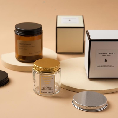 Glass Cosmetic Containers 4oz 8oz 16oz Clear Amber Straight Side Glass Jar with lid