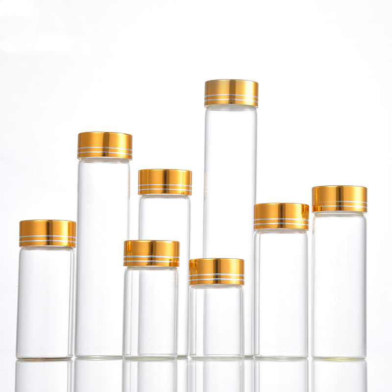 Mini Wishing Crystal Glass Bottles Cylindrical 30ml To 150ml With Screw Cap