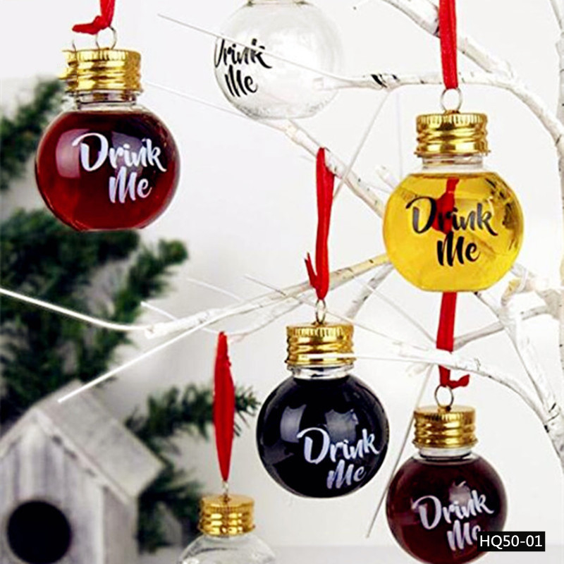 ODM Decorative  Plastic Beverage Bottles 1.7oz Ball Shaped Plastic Bottles