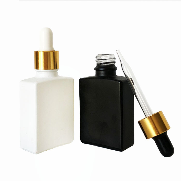 Frosted Rectangle Square Glass Dropper Bottle Liquid Matte Small Tasteless 30ml