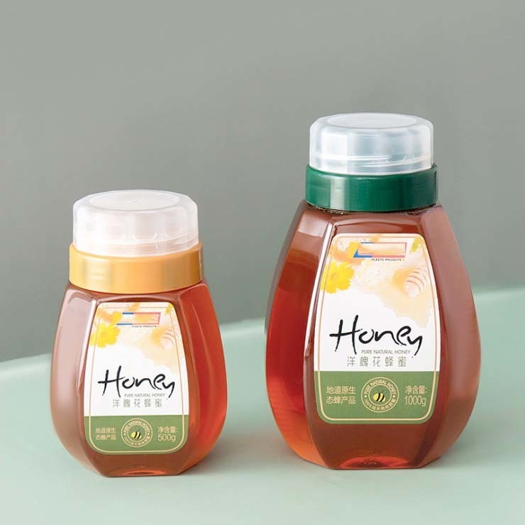 300g 500g 1000g Honey Bottles Reflux Inlet Sealing Plastic Seasoning Bottles