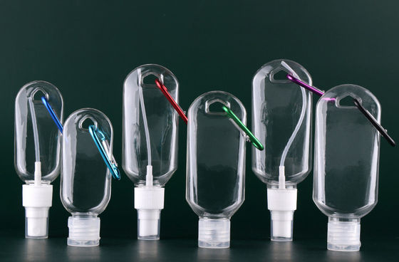 Good price Eco Keychain Spray Bottles PET القابل لإعادة الملء معقم يدين محمول 2.1 أونصة الانترنت